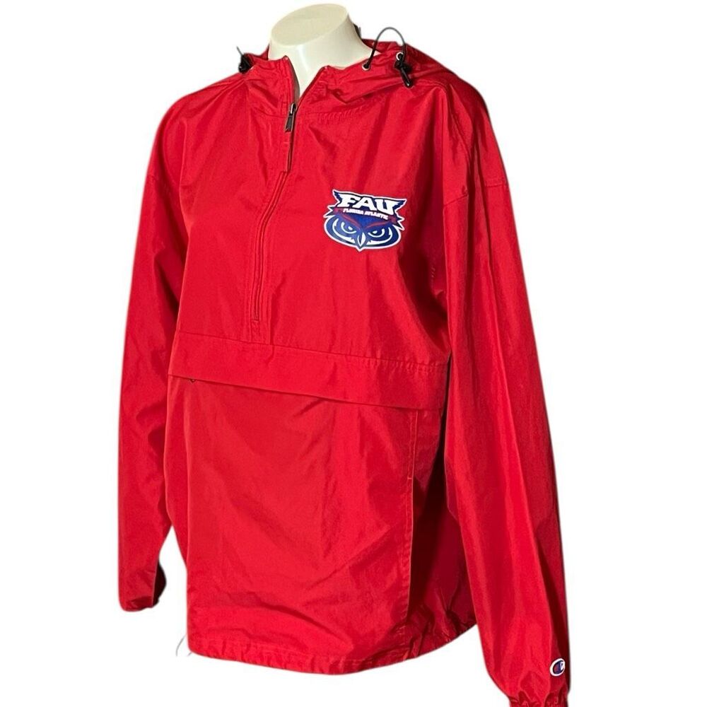 Champion Red Packable Anorak Florida Athletic University Hooded‎ Jacket Sz M